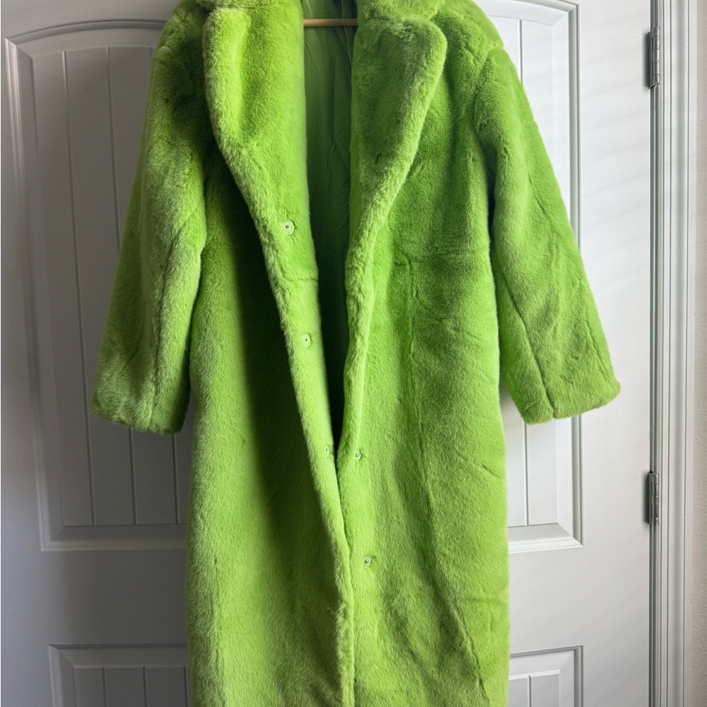 Lime Green Teddy Coat